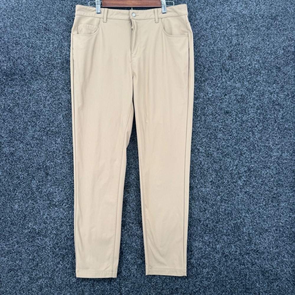 Fabletics Mens Only Pant 34x32 Tan Khaki Performance Golf Trousers PT2459389